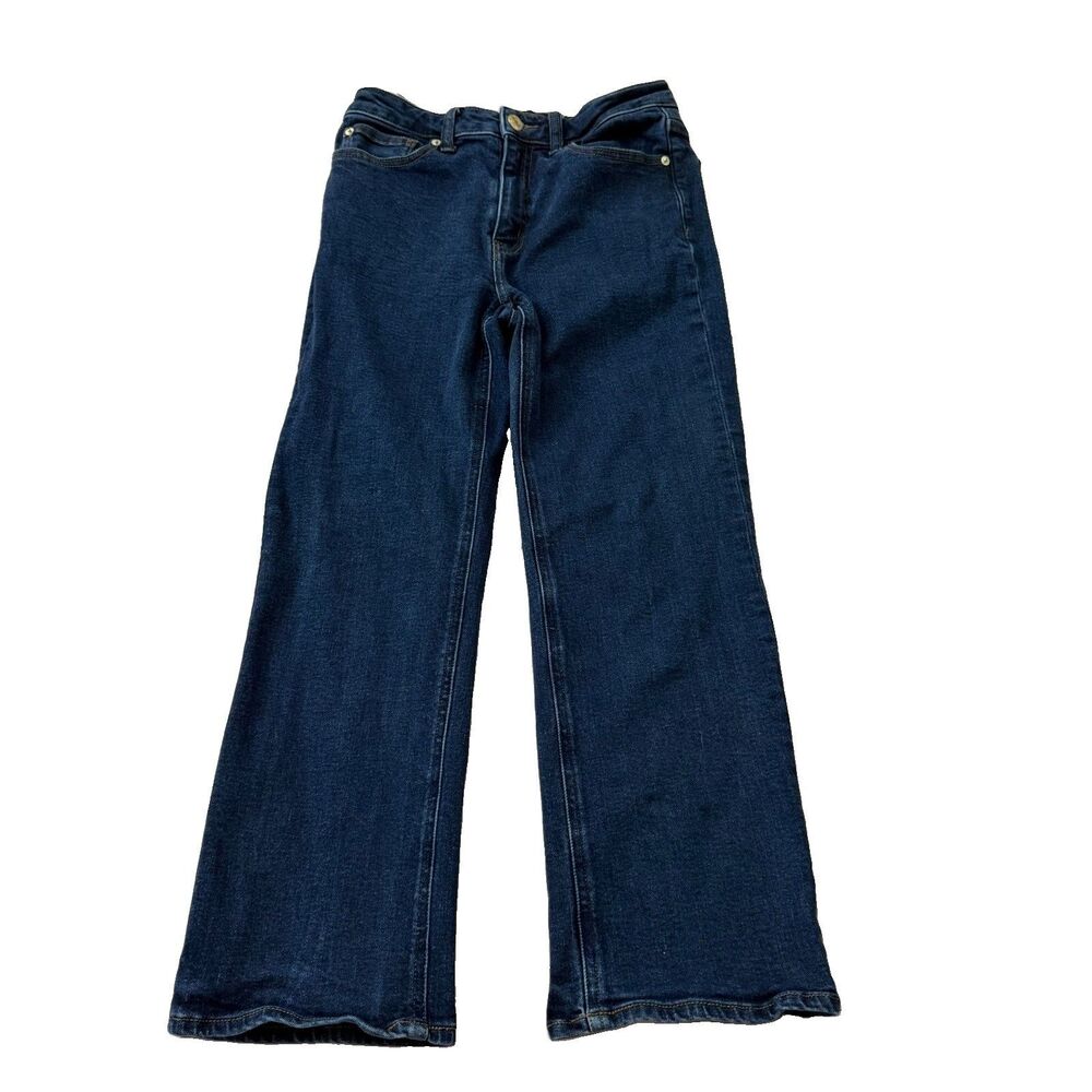 Quince Jeans Womens 27 Blue Bella Stretch Straight Leg Crop Deep Rinse Denim